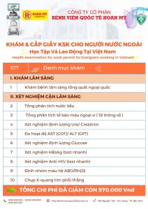 KHÁM VÀ CẤP GIẤY CHỨNG NHẬN SỨC KHỎE CHO NGƯỜI NƯỚC NGOÀI (HỌC TẬP VÀ LAO ĐỘNG TẠI VIỆT NAM)